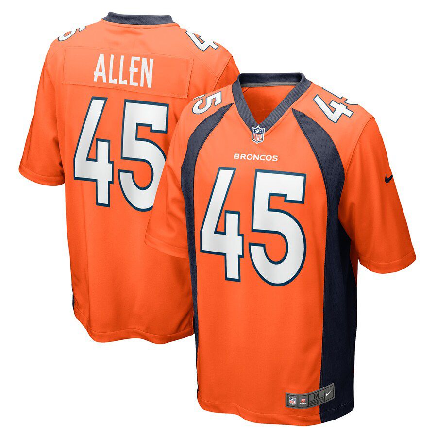 Men Denver Broncos #45 Christopher Allen Nike Orange Game Player NFL Jersey->denver broncos->NFL Jersey